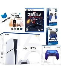 Sony Playstation 5 Slim Disc Bundle with Spider-Man: Miles Morales, Extra Controller, Pro Gamer Kit