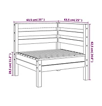 Patio Sofas Corner 2 pcs Wax Brown Solid Wood Pine