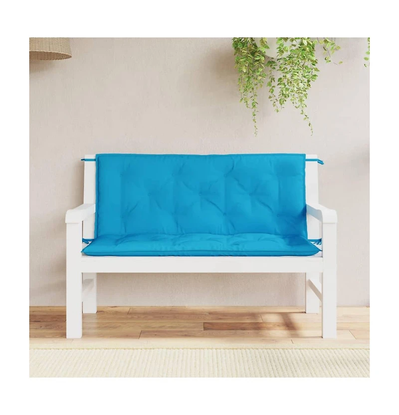 Garden Bench Cushions 2 pcs Light Blue 47.2"x19.7"x2.8" Oxford Fabric