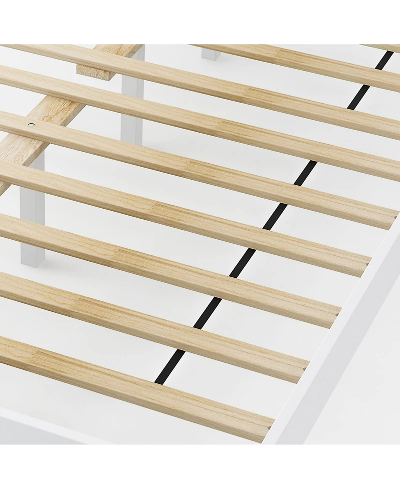 Queen Size Wood Bed Frame with Headboard and Wooden Slats Support-Queen
