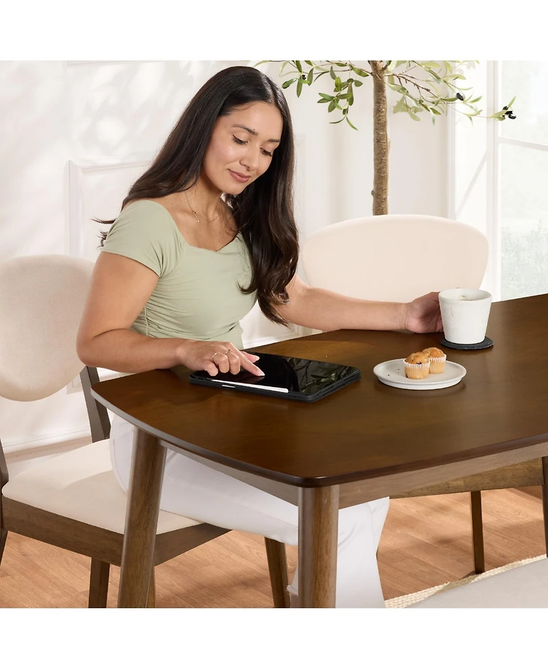 Best Choice Products 4-Piece Mid-Century Modern Upholstered Wooden Dining Set w/ 2 Chairs, Bench - Walnut/Cream