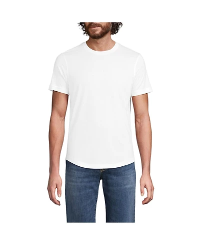 Lands' End Men's Short Sleeve Supima Curved Hem Tee