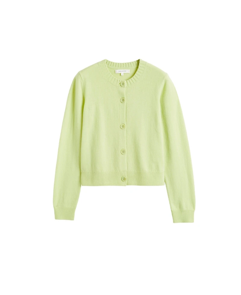 Chinti & Parker Women's Wool Cashmere Blend Crew Neck Cropped Cardigan