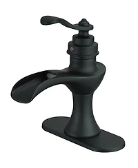 Waterfall Single Hole Single-Handle Low-Arc Bathroom Faucet With Pop-up Drain Assembly