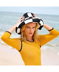 Brunna.co Shilo Checkered Crochet Hat In Black & White