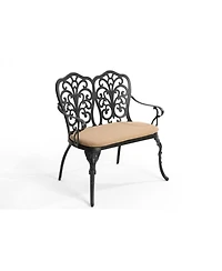 Streamdale Cast aluminium bench with cushion