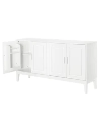 Streamdale White 4-Door Sideboard Cabinet with Adjustable Shelf