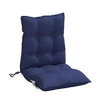 Lowback Chair Cushions 6 pcs Navy Blue Oxford Fabric