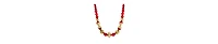 2028 14K Gold Dipped Red Glass Gold Bead Necklace