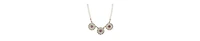 2028 Faux Cultivated Pearl Purple Crystal Filigree Flower Necklace