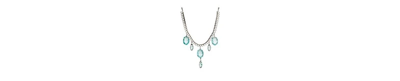 2028 Aqua Crystal Statement Drop Necklace