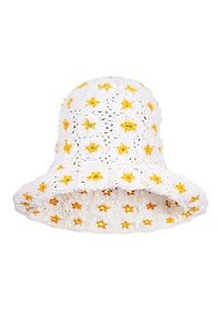 Brunna.co Flora Crochet Hat In Off White