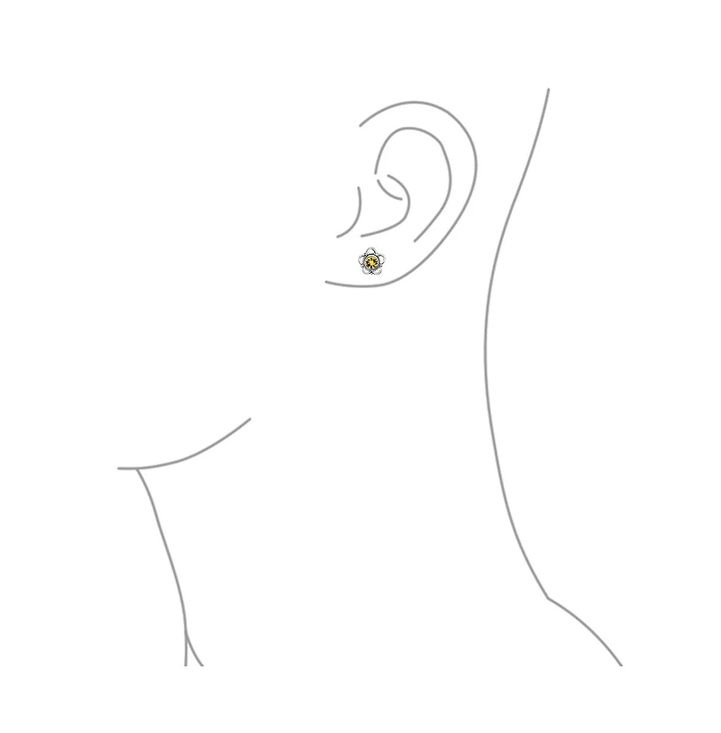 Bling Jewelry Tiny Open Flower Stud Earrings in Oxidized Sterling Silver