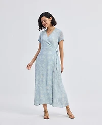 Reistor Women's Maxi Wrap Dress Florals