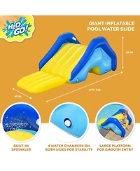 Bestway H2OGO! Giant Inflatable Outdoor Pool Water Slide with Built-In Sprinkler