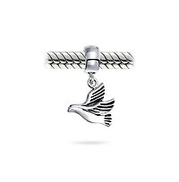 Bling Jewelry World Peace Dove Dangle Charm Bead Sterling Silver European Bracelet
