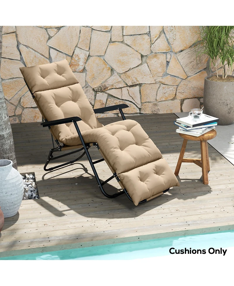 Outsunny Lounge Chair Cushion Thick Outdoor Chaise