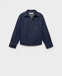 Mango Women's Denim Cotton Shirt