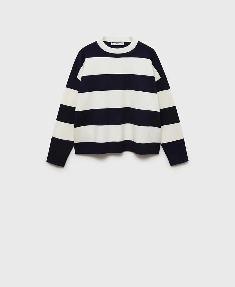 Mango Women's Round-Neck Striped Sweater