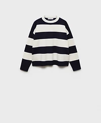 Mango Women's Round-Neck Striped Sweater