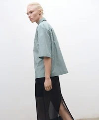 Mango Women's Short Sleeve Striped Shirt