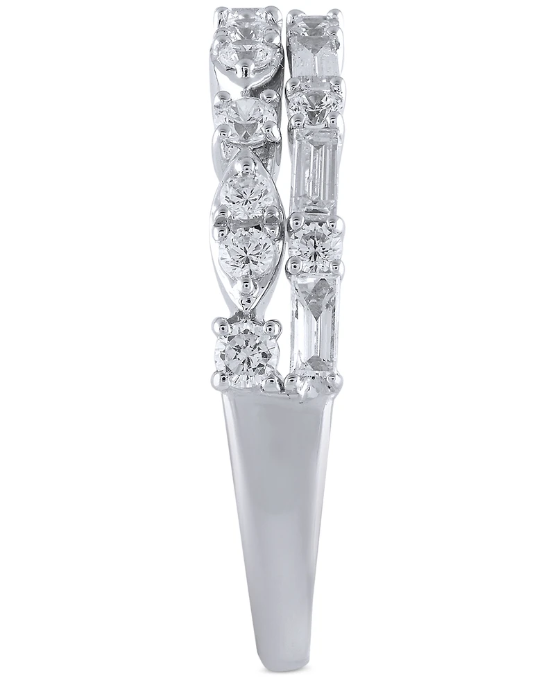 Diamond Double-Row Band (3/4 ct. t.w.) in 14k White Gold