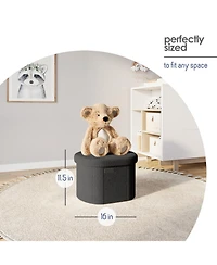 Ovel Boucle Ottoman Storage Bench – Modern Foot Stool