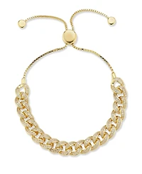 Rachel Zoe Sterling Silver Adjustable Baguette Curb Bracelet
