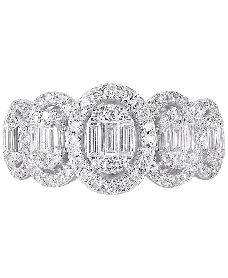 Diamond Cluster Statement Ring (3/4 ct. t.w.) in 14k White Gold
