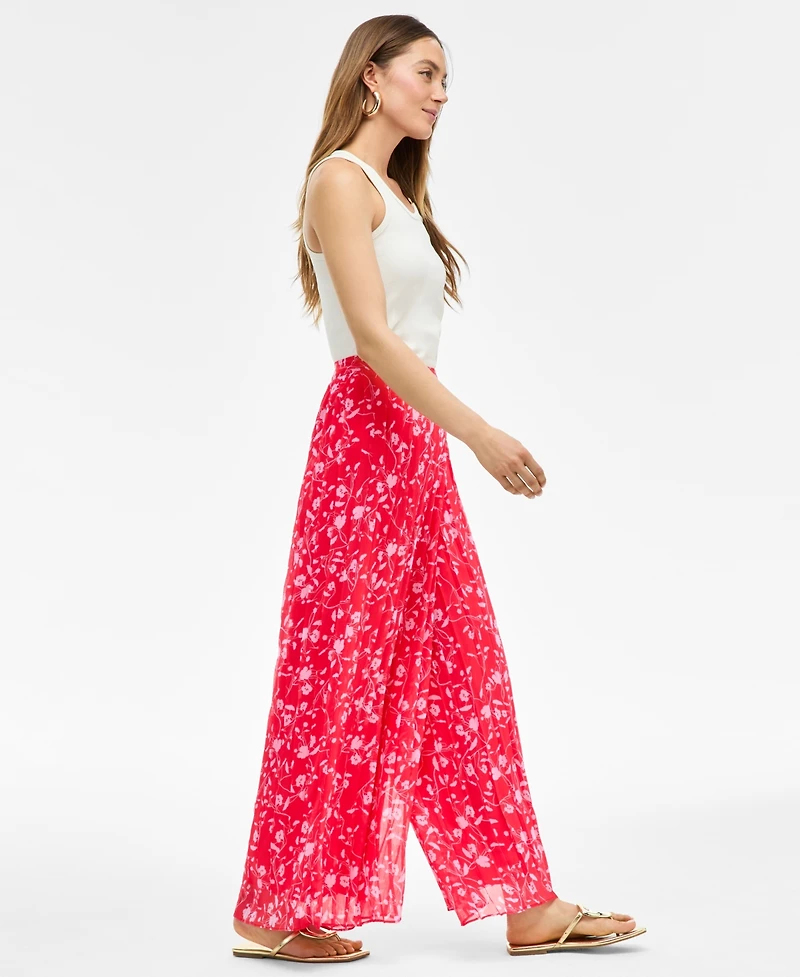 I.n.c. International Concepts Women's Floral-Print Chiffon Wide-Leg Pants, Exclusively at Macy's