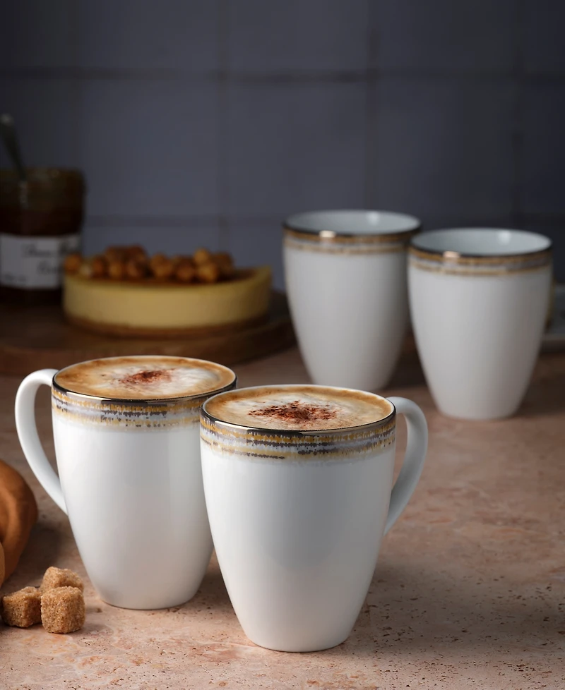 Noritake Raylan Porcelain Mugs, Set of 4