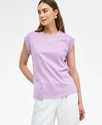 I.n.c. International Concepts Women's Embellished Cotton Top, Created for Macy's