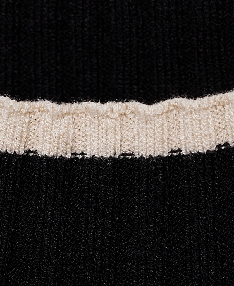 Mango Women's Contrast Ribbed Knit Dress