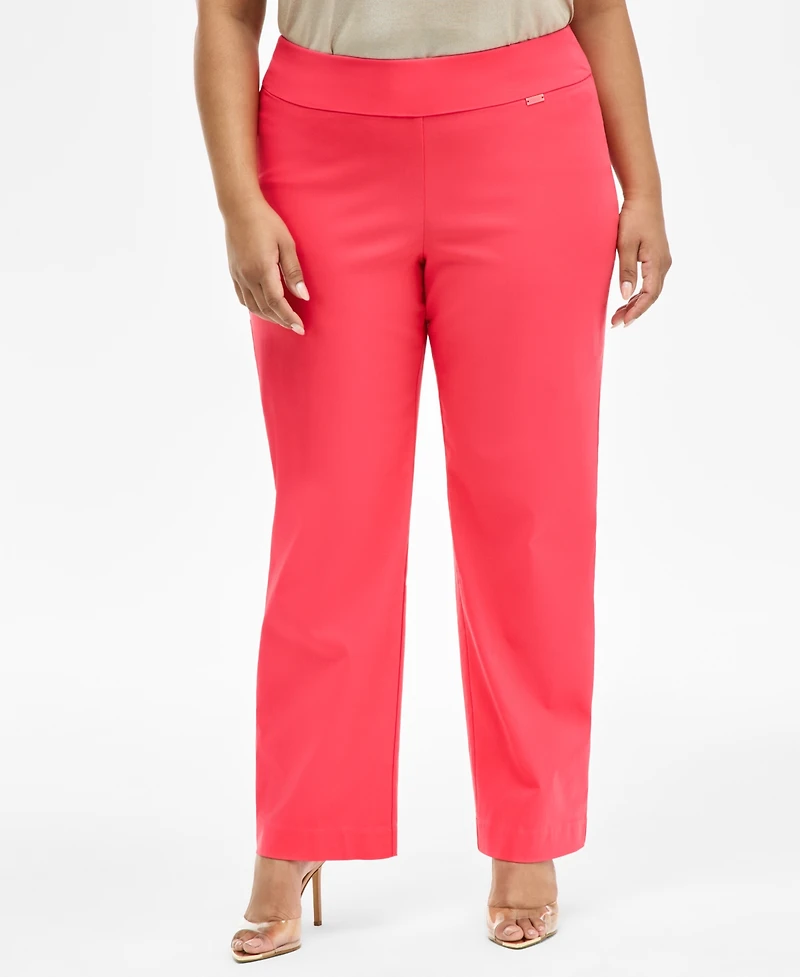 I.n.c. International Concepts Plus Size Mid-Rise Pull-On Straight-Leg Pants, Created for Macy's