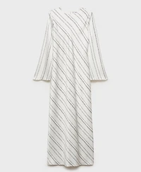 Mango Women's Striped Satin Dress