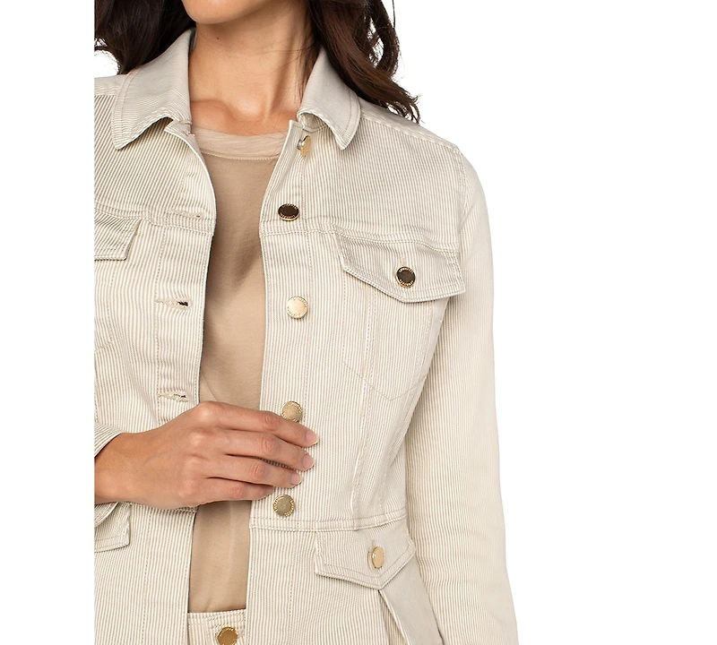 Liverpool Los Angeles Petite Long-Sleeve Peplum Jacket