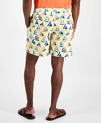 Club Room Men's Sail Boat 7" Swim Trunks, Exclusively at Macy's