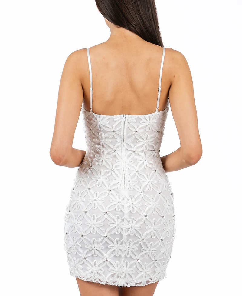 Alex & Sophia Juniors' Embellished Soutache Bodycon Dress