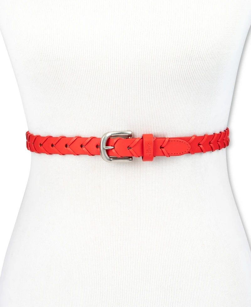 Levi's Women's Fully Adjustable Skinny Braided Genuine Leather Belt