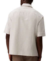 Calvin Klein Men's Relaxed Fit Short Sleeve Seersucker Striped Button-Front Shirt