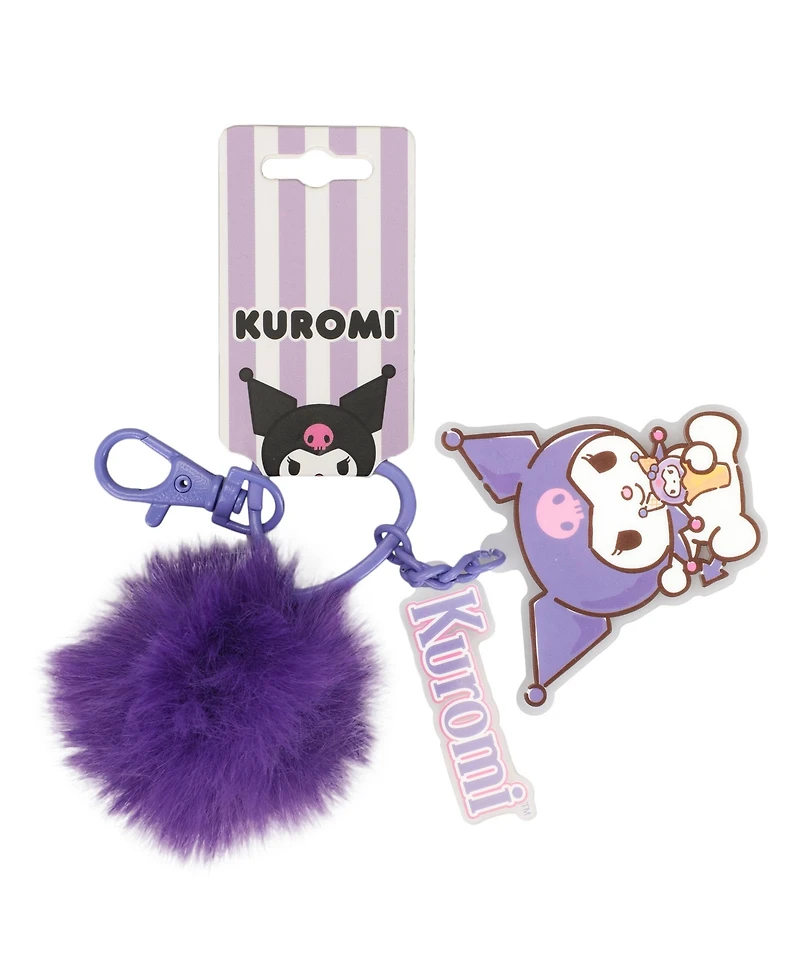 Kuromi Heart Shaped Keychain With Character Charms