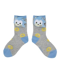 Sonic the Hedgehog Girls 3D Plush Sonic & Amy Head Youth 2-Pair Crew Socks
