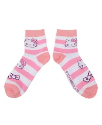 Hello Kitty Women's Friends Character Print 3-Pair Casual Quarter Crew Socks