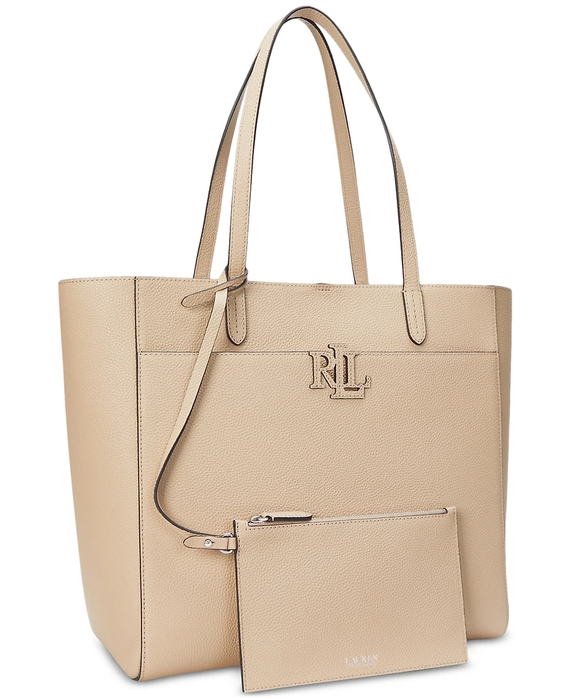 Lauren Ralph Pebbled Leather Extra-Large Cameryn Tote Bag