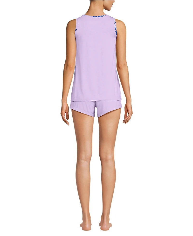 Lands' End Women's Cooling 3 Piece Pajama Set - Robe Tank and Shorts