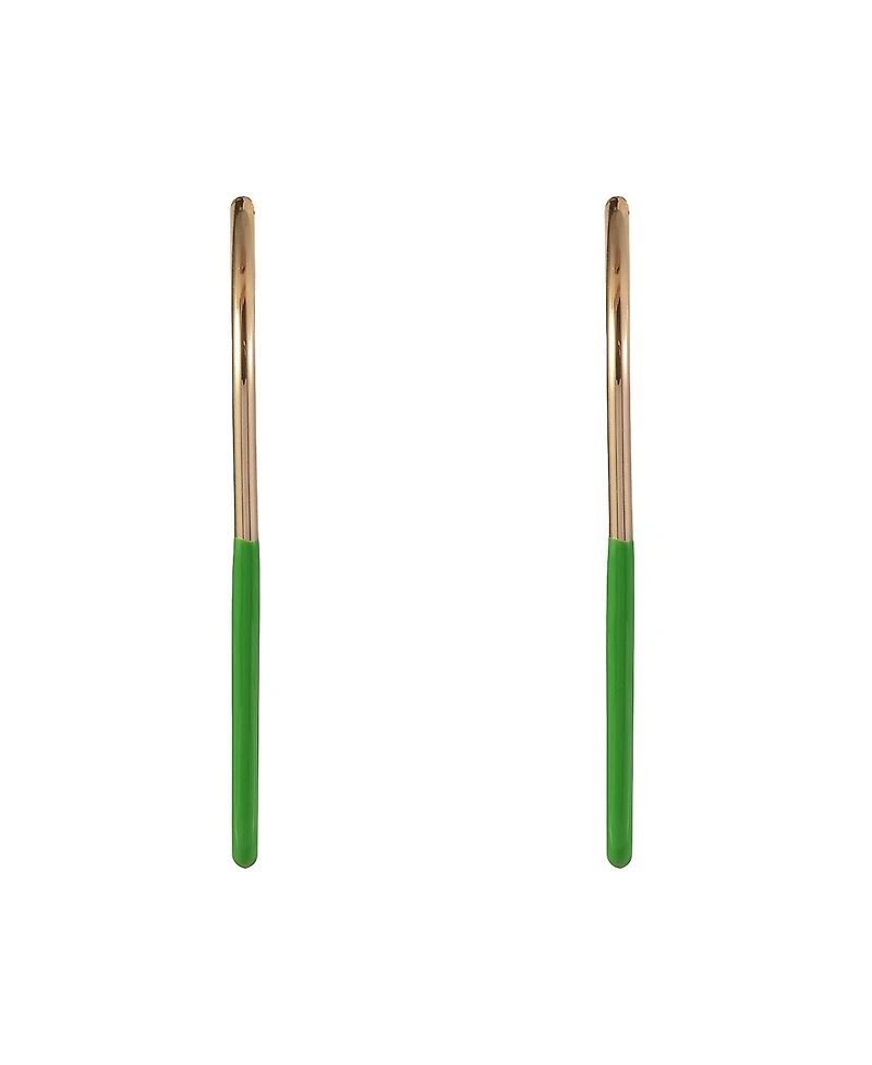 Laundry by Shelli Segal Gold Tone and Green Enamel Post Triangle Earrings