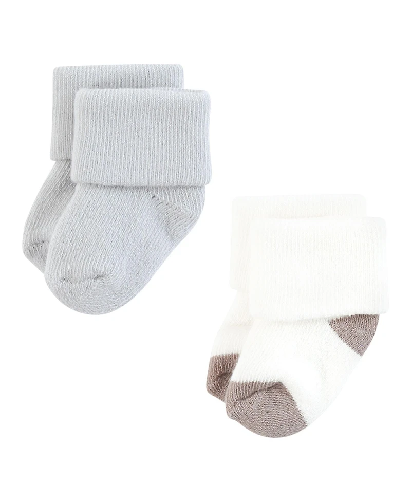 Touched by Nature Baby Boys Unisex Organic Cotton Socks, Neutral Stripes
