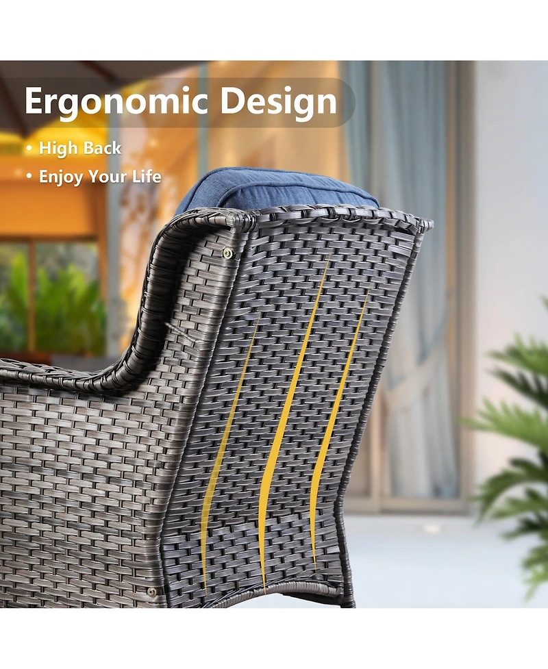 Xizzi 2-Piece Outdoor Patio Furniture Set with High Back Chairs, All Weather Wicker Conversation for Garden and Backyard