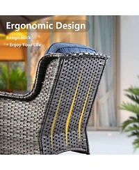 Xizzi 2-Piece Outdoor Patio Furniture Set with High Back Chairs, All Weather Wicker Conversation for Garden and Backyard