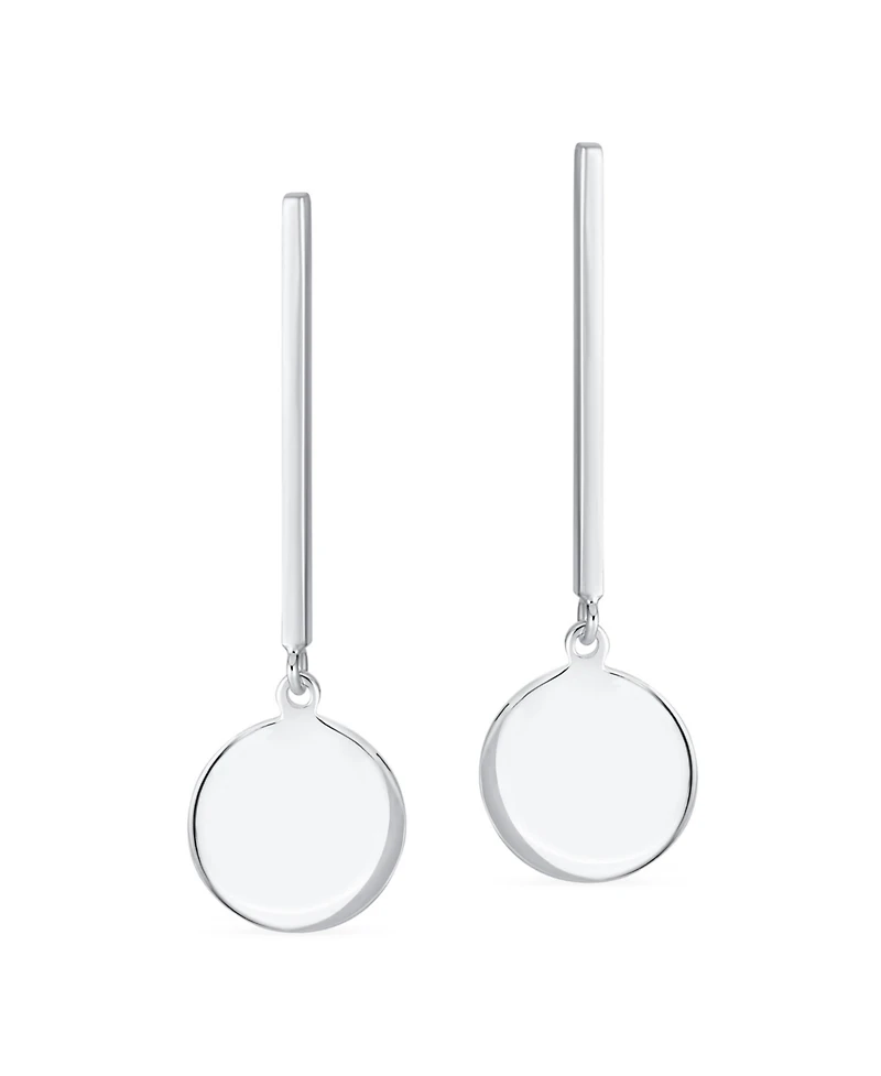 Bling Jewelry Simple Geometric Initials Monogram Dangle Earrings Sterling Silver Circle Bar